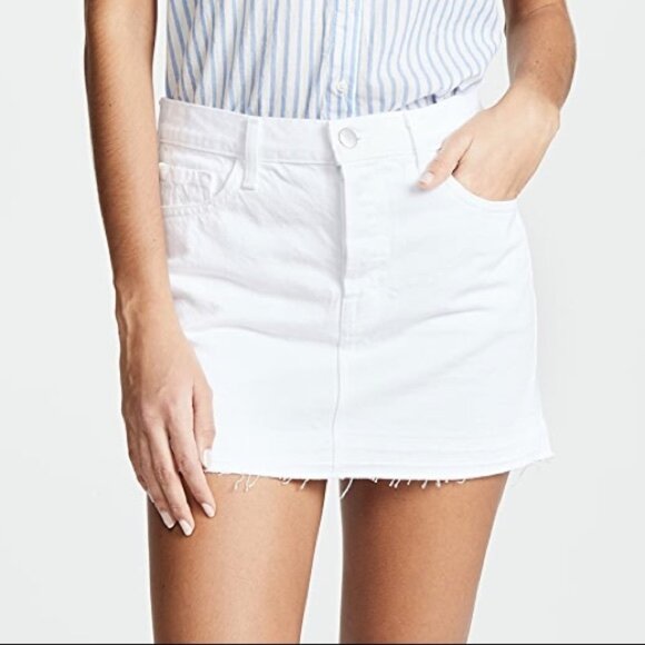J Brand Bonny Mid-Rise White Denim Skirt - Size 31 - Picture 1 of 3